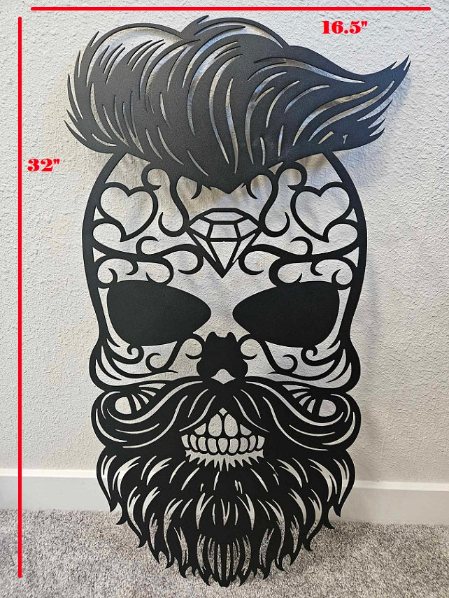 Bearded Skull Wall Print