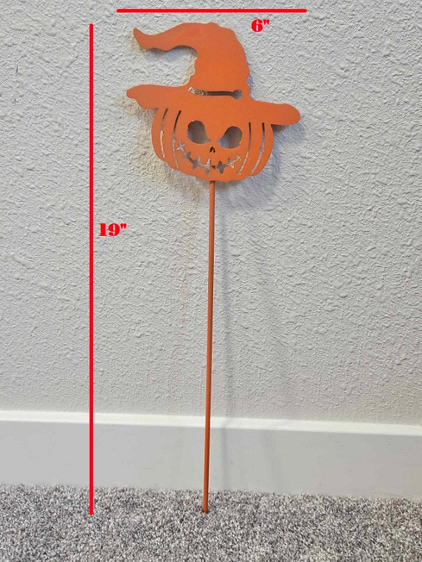 Witch Pumpkin Yard Stake
