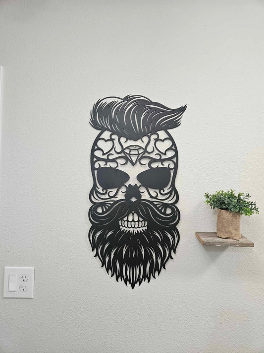 Bearded Skull Wall Print